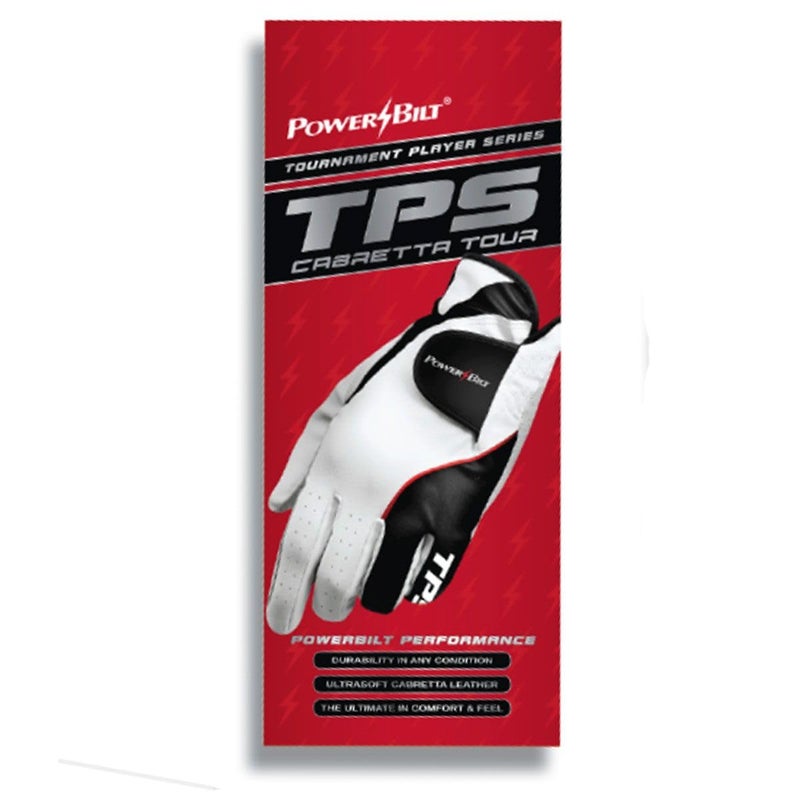 Powerbilt TPS Cabretta Tour Golf Glove - Mens Left Hand Medium  White (for Right-Handed Golfer) - Image 3